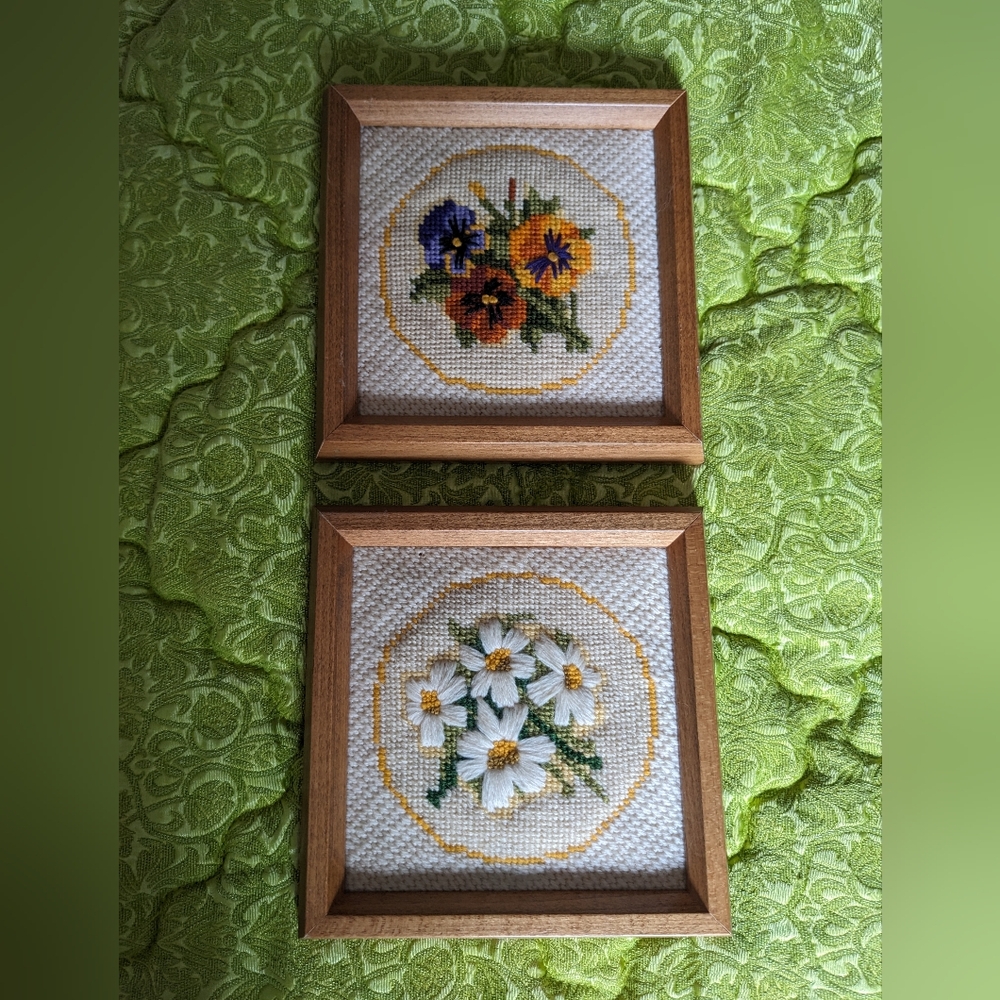 Vintage floral cross stitch